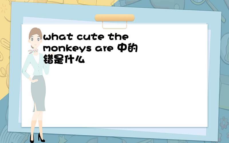 what cute the monkeys are 中的错是什么