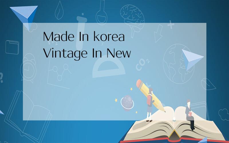 Made In korea Vintage In New