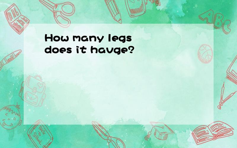 How many legs does it havge?