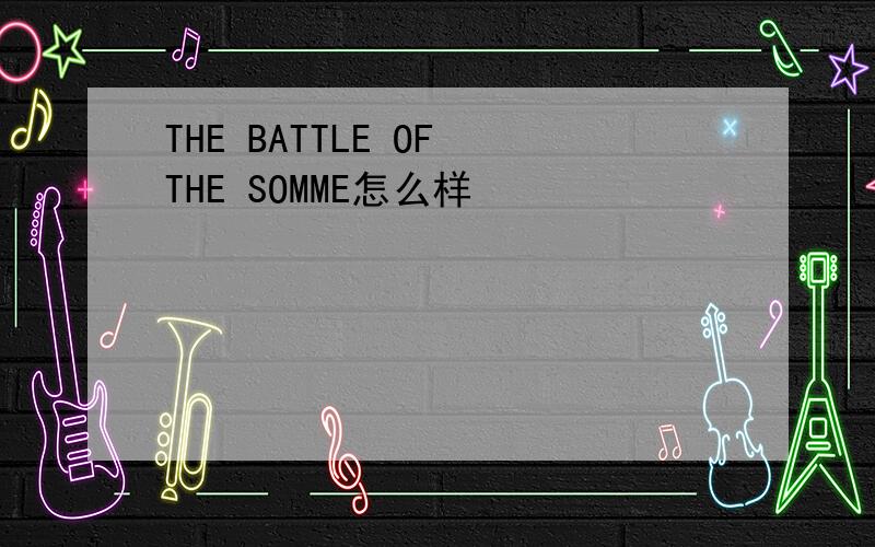 THE BATTLE OF THE SOMME怎么样
