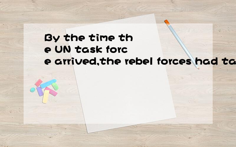 By the time the UN task force arrived,the rebel forces had taken the province.