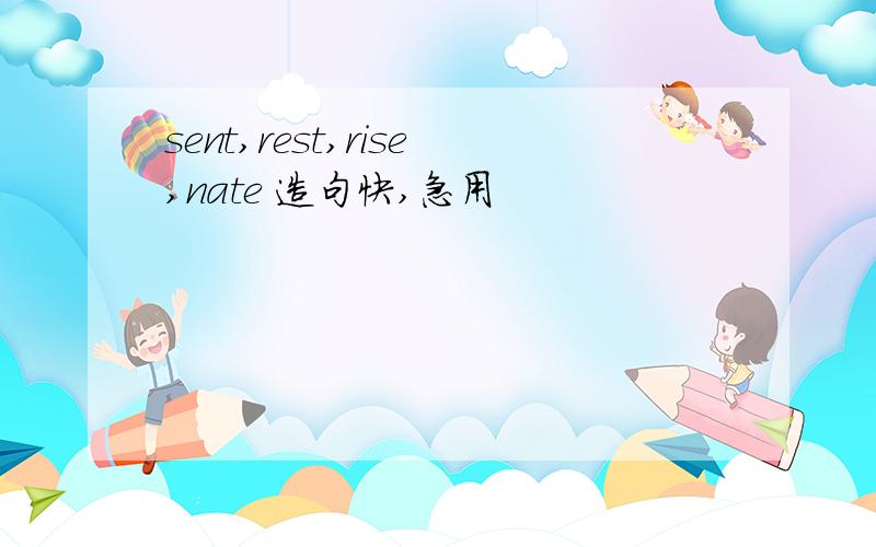 sent,rest,rise,nate 造句快,急用