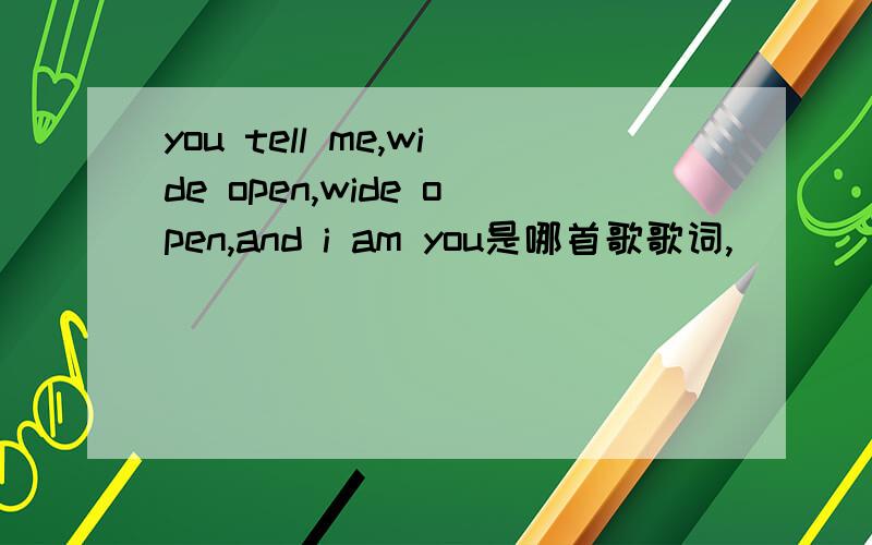 you tell me,wide open,wide open,and i am you是哪首歌歌词,