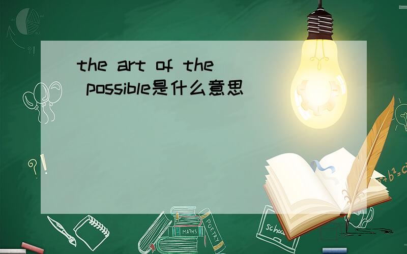 the art of the possible是什么意思