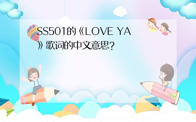 SS501的《LOVE YA》歌词的中文意思?