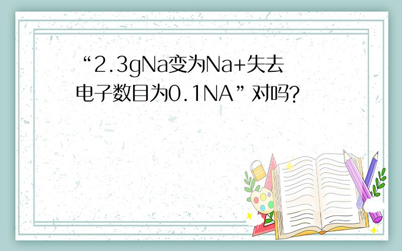 “2.3gNa变为Na+失去电子数目为0.1NA”对吗?