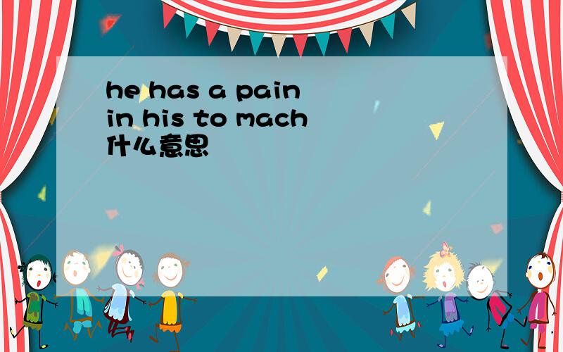 he has a pain in his to mach什么意思