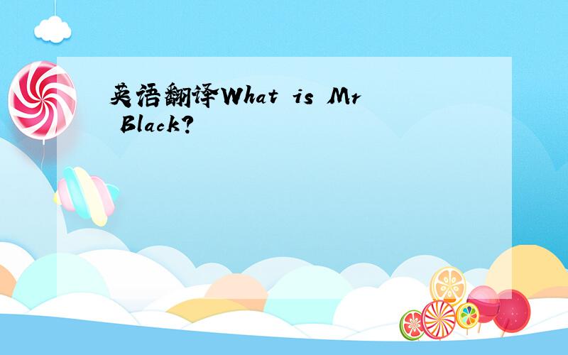 英语翻译What is Mr Black?