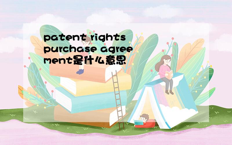 patent rights purchase agreement是什么意思