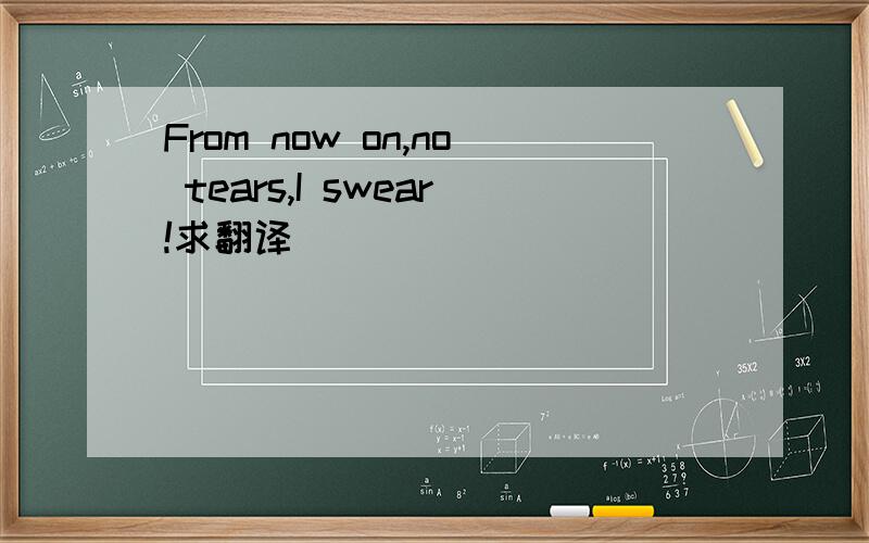 From now on,no tears,I swear!求翻译