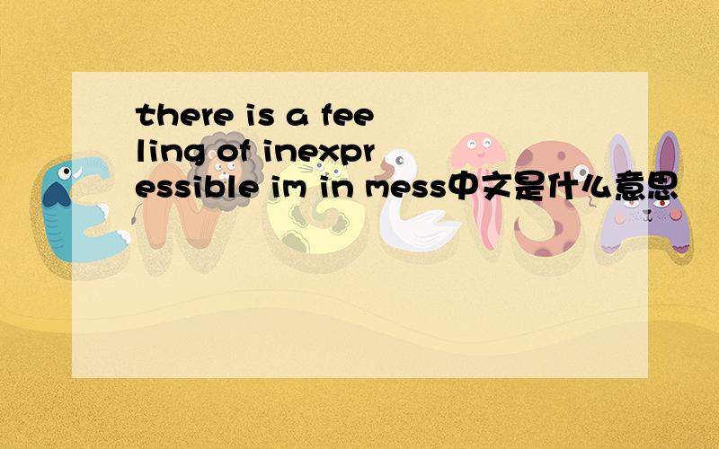 there is a feeling of inexpressible im in mess中文是什么意思