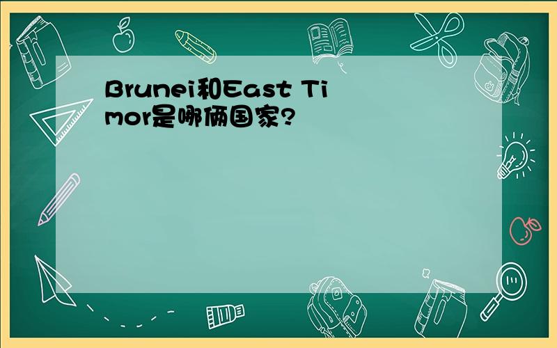 Brunei和East Timor是哪俩国家?