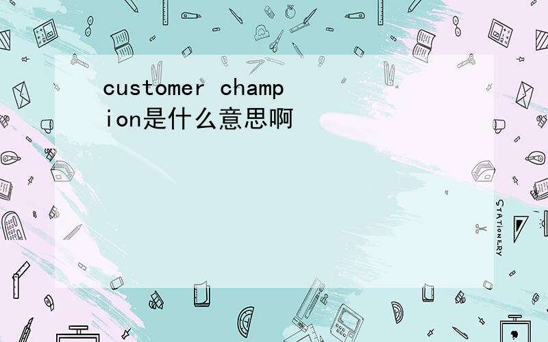 customer champion是什么意思啊