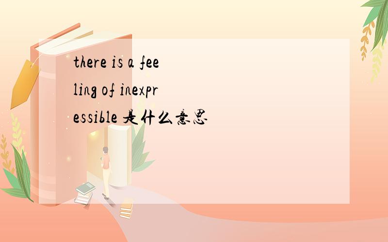 there is a feeling of inexpressible 是什么意思