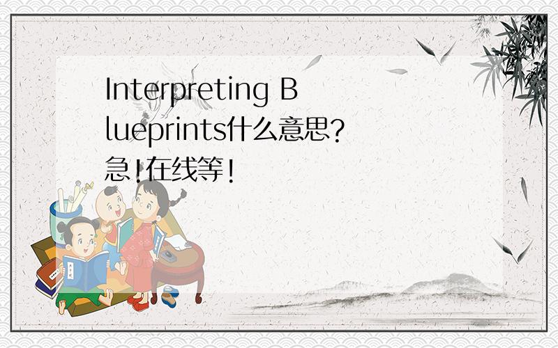Interpreting Blueprints什么意思?急!在线等!
