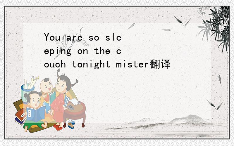 You are so sleeping on the couch tonight mister翻译