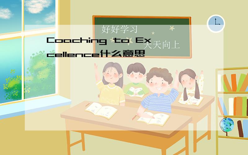 Coaching to Excellence什么意思