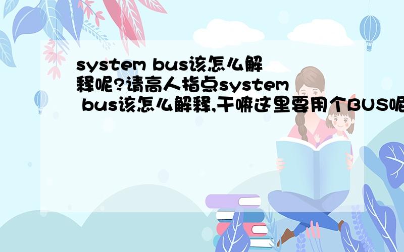 system bus该怎么解释呢?请高人指点system bus该怎么解释,干嘛这里要用个BUS呢?