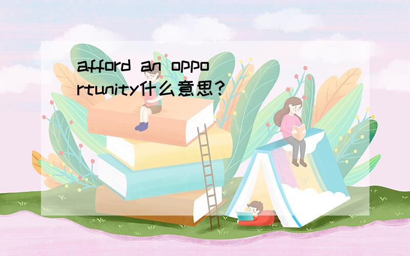 afford an opportunity什么意思?