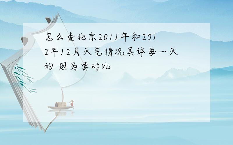 怎么查北京2011年和2012年12月天气情况具体每一天的 因为要对比