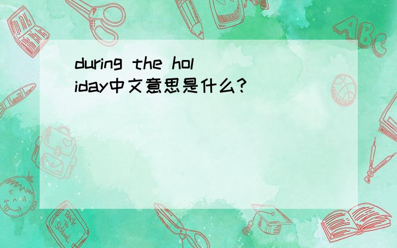 during the holiday中文意思是什么?