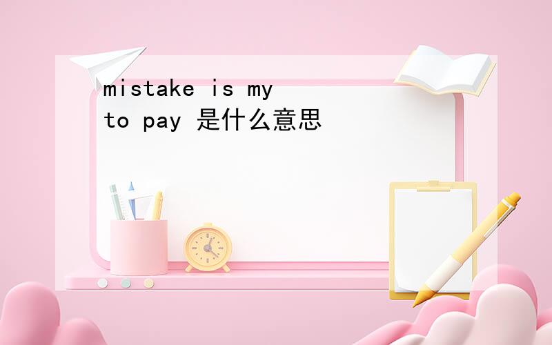 mistake is my to pay 是什么意思