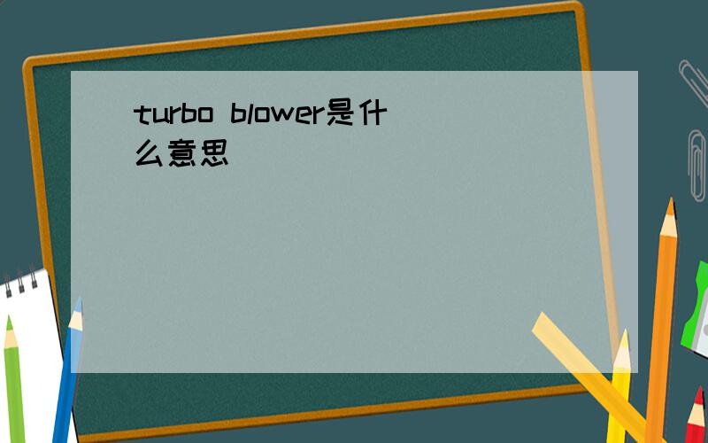 turbo blower是什么意思