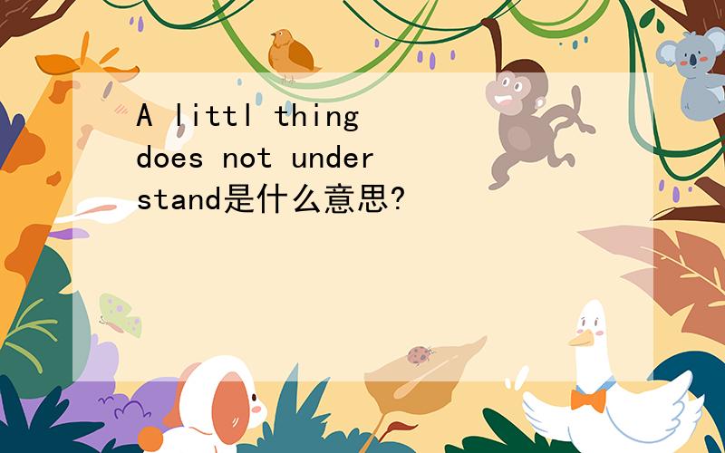 A littl thing does not understand是什么意思?