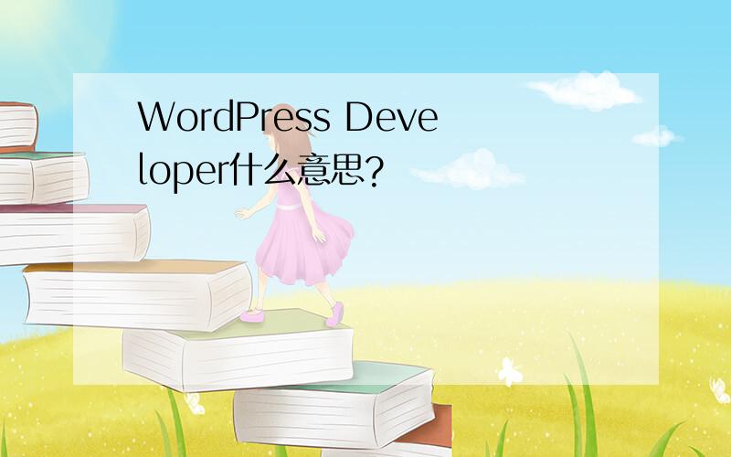 WordPress Developer什么意思?