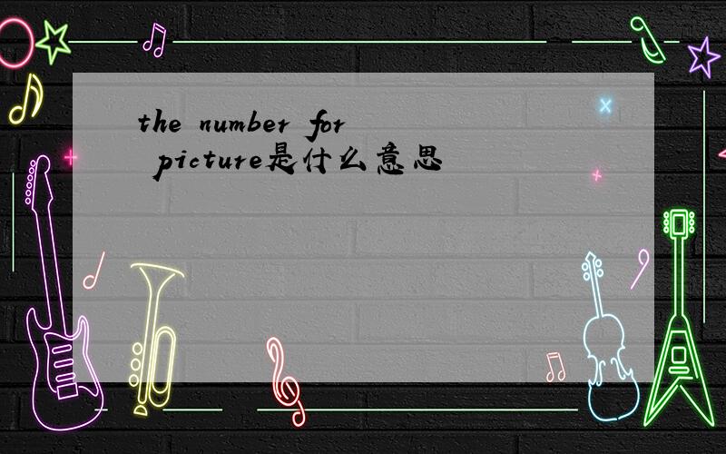 the number for picture是什么意思