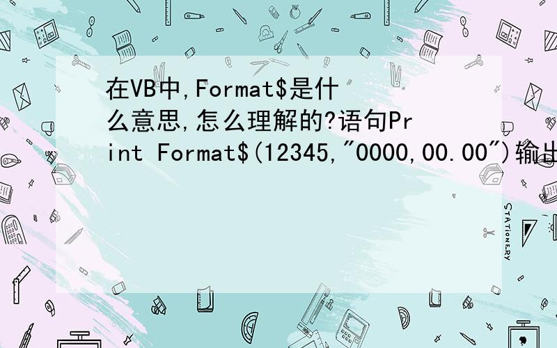 在VB中,Format$是什么意思,怎么理解的?语句Print Format$(12345,