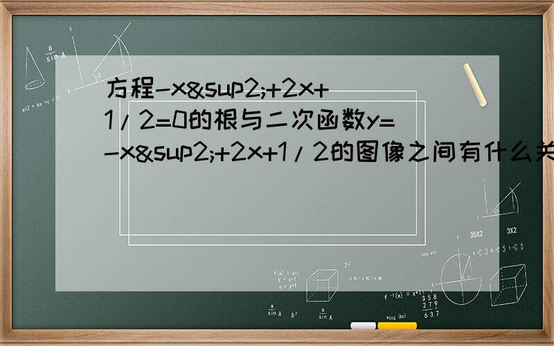 方程-x²+2x+1/2=0的根与二次函数y=-x²+2x+1/2的图像之间有什么关系