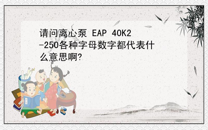请问离心泵 EAP 40K2-250各种字母数字都代表什么意思啊?