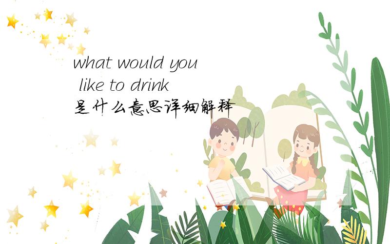 what would you like to drink是什么意思详细解释