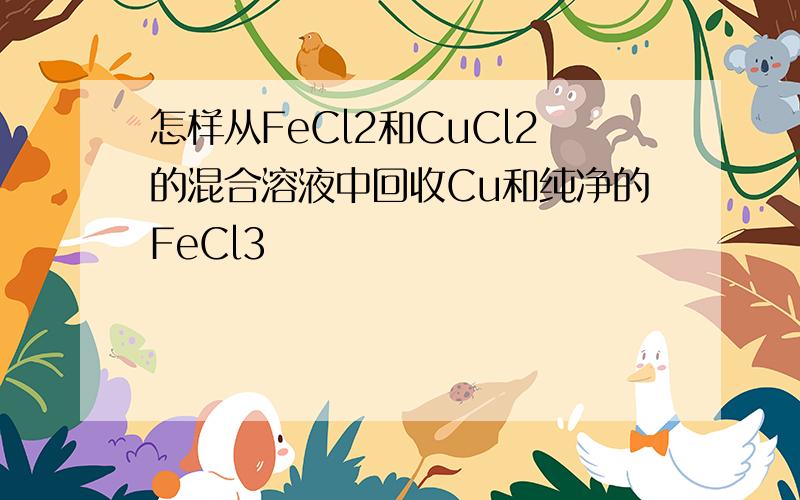 怎样从FeCl2和CuCl2的混合溶液中回收Cu和纯净的FeCl3