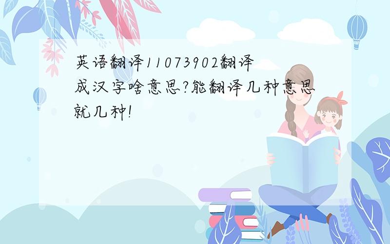 英语翻译11073902翻译成汉字啥意思?能翻译几种意思就几种!