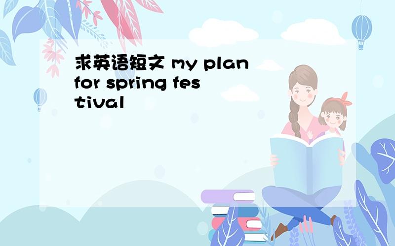 求英语短文 my plan for spring festival