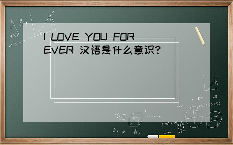 I LOVE YOU FOREVER 汉语是什么意识?