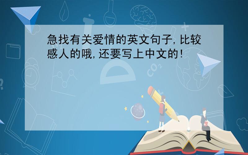 急找有关爱情的英文句子,比较感人的哦,还要写上中文的!