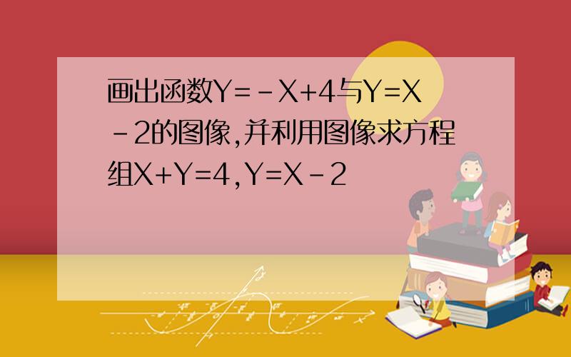 画出函数Y=-X+4与Y=X-2的图像,并利用图像求方程组X+Y=4,Y=X-2