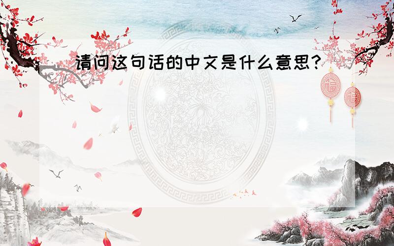 请问这句话的中文是什么意思?