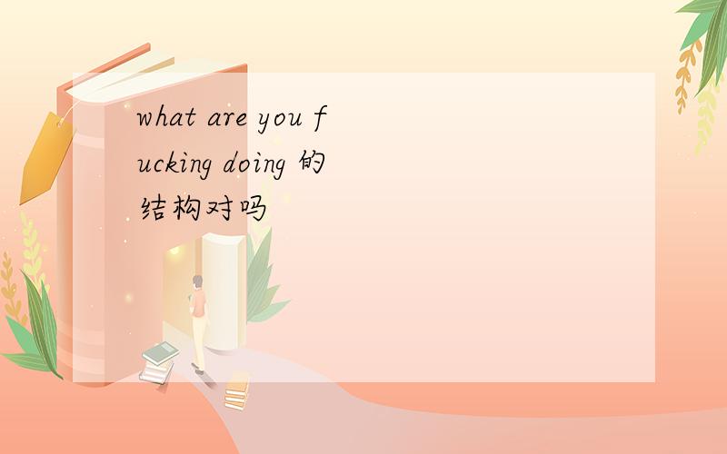 what are you fucking doing 的结构对吗