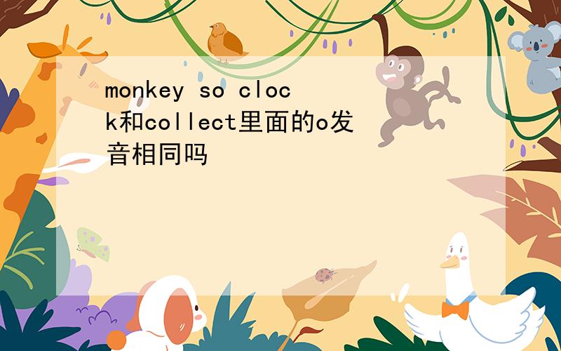 monkey so clock和collect里面的o发音相同吗