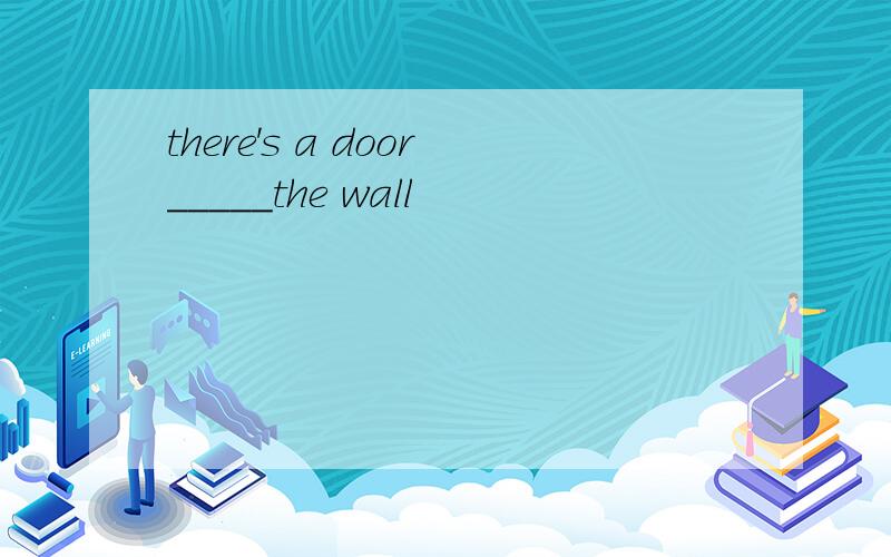 there's a door_____the wall