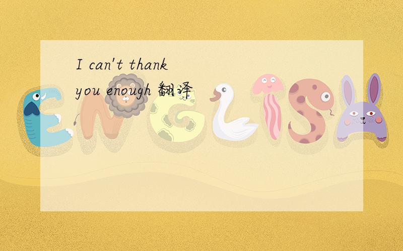 I can't thank you enough 翻译