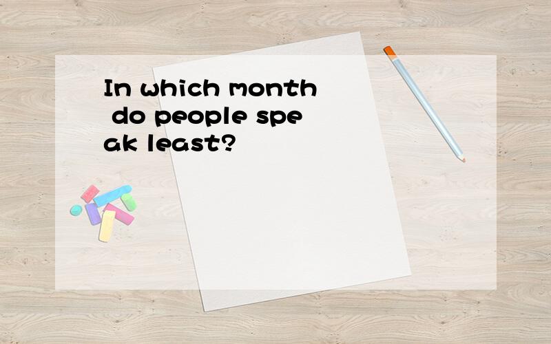 In which month do people speak least?