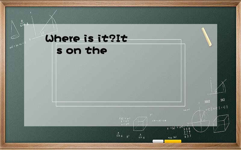 Where is it?It´s on the