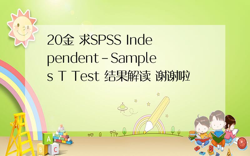 20金 求SPSS Independent-Samples T Test 结果解读 谢谢啦