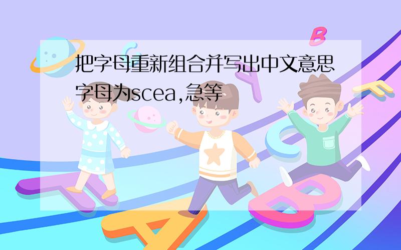 把字母重新组合并写出中文意思字母为scea,急等