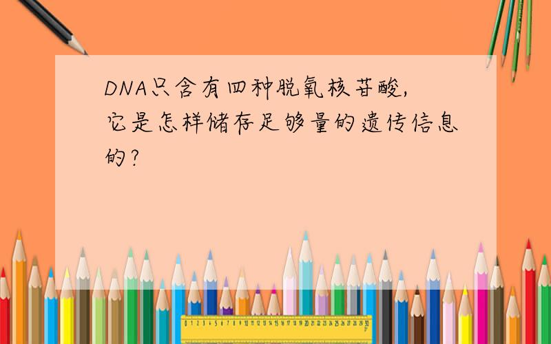 DNA只含有四种脱氧核苷酸,它是怎样储存足够量的遗传信息的?